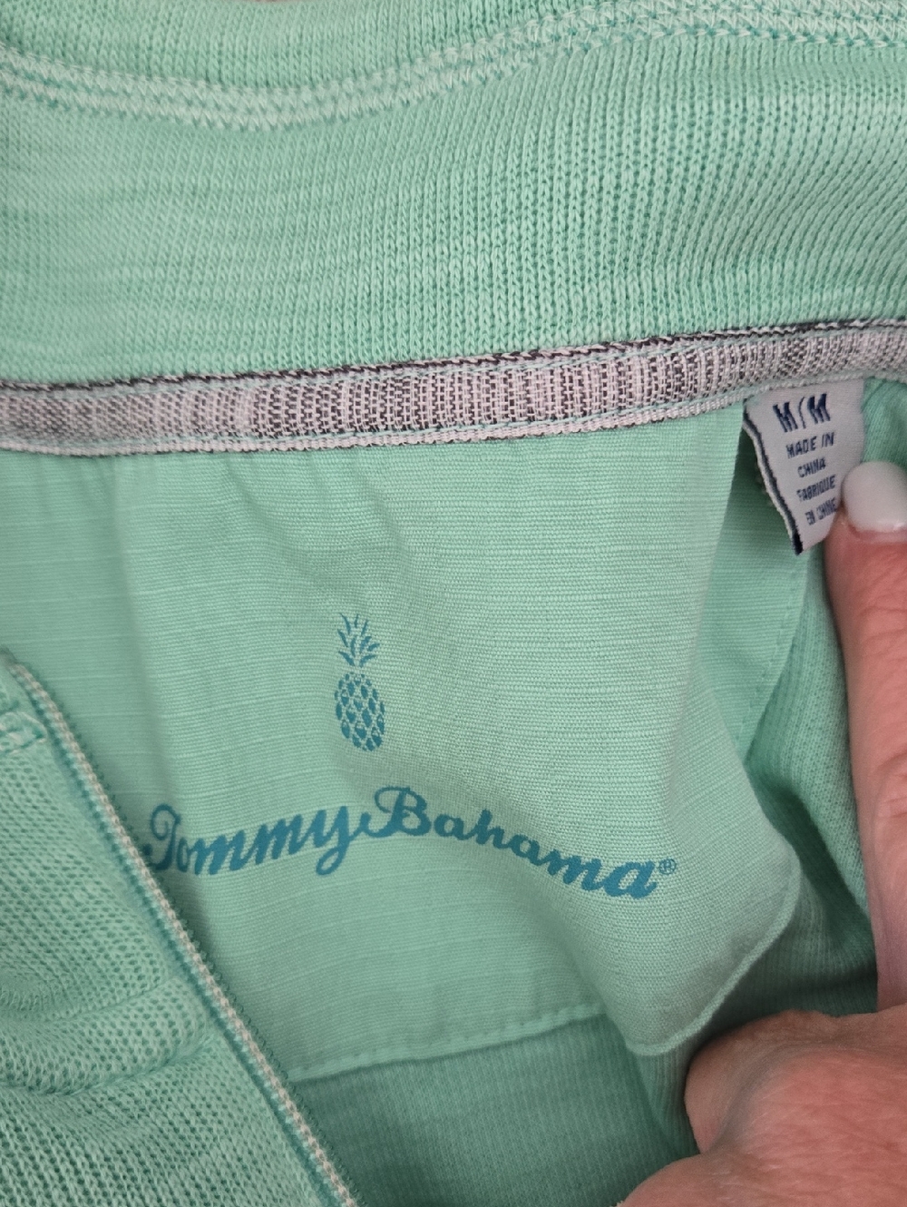 Tommy Bahama Mint Green Short Sleeve Zip-Front Tunic - Picture 9 of 10